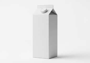 Naklejka premium Minimalist empty white milk carton with cap on gray background
