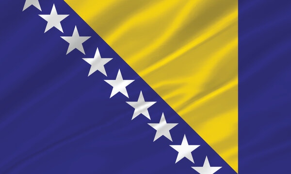 Official national flag of Bosnia and Herzegovina High-quality vector illustration suitable for independence day celebrations, international events. waving silk texture