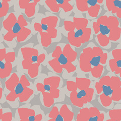Fototapeta premium Vector abstract retro pink floral seamless pattern 
