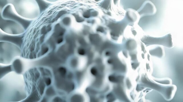 Microscopic view of virus cells spreading, representing a global communicable disease, pathogen, or infectious threat impacting public health and scientific research