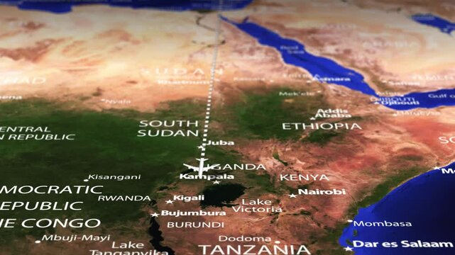 Flight From Ankara TURKEY to Harare ZIMBABWE with flag pins