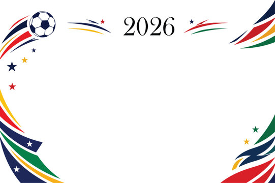 Abstract golden soccer background for the 2026 international football championship.