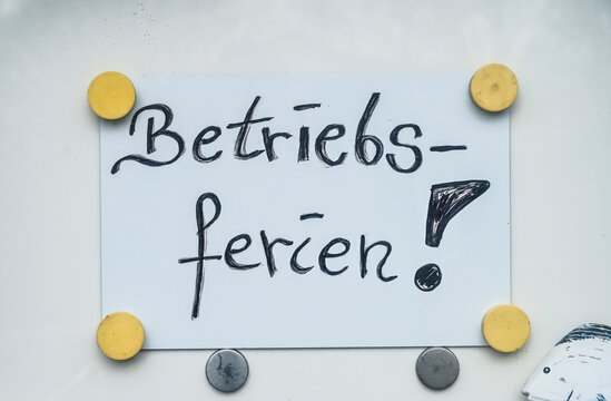Betriebsferien, Schild, Deutschland