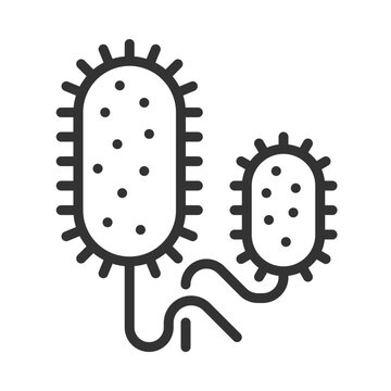 2D pixel perfect editable black vibrio cholerae icon, isolated vector, simple thin line illustration representing bacteria.