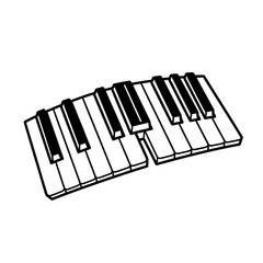 Fototapeta premium Broken Piano Keyboard Illustration - Music Concept