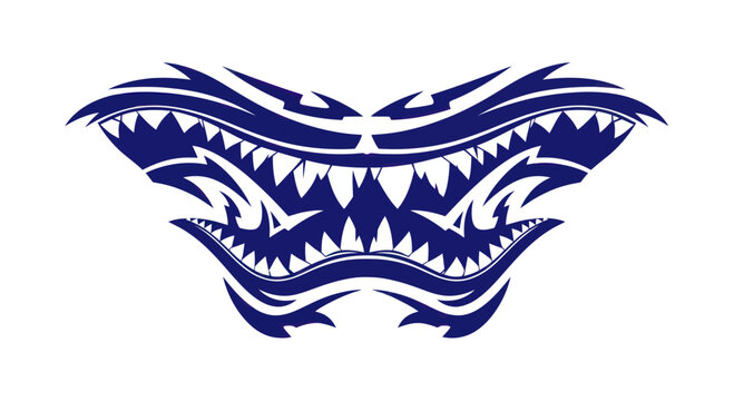 Tattoo design of shark teeth tribal.