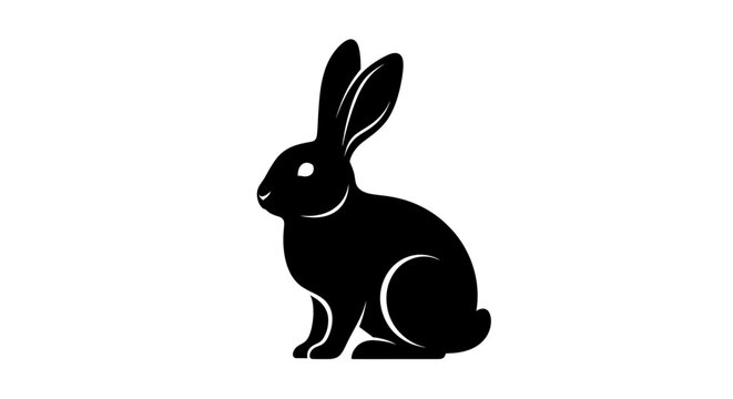 Black silhouette of a rabbit.