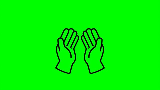 hand praying gesture Allah god hope optimism animation HD 4K