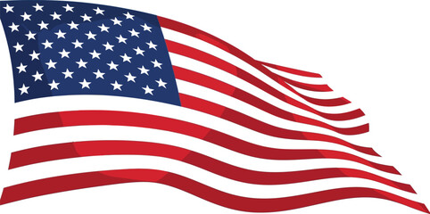 Fototapeta premium Waving American Flag Vecto