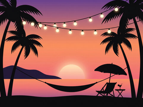 sunset on the beach