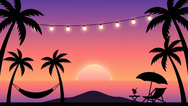 sunset on the beach