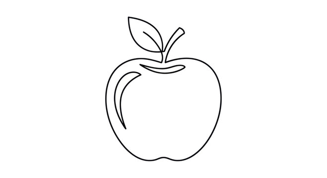 Drawing of a single red apple.