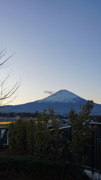 Majestic Mount Fuji with Snow Cap at Sunset View from Gotemba, Japan