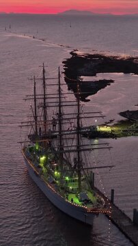 Based in Yokohama, Japan, the Kaiwo Maru is a sail training vessel operated by the Japan Agency of Maritime Education and Training for Seafarers, which trains future navigators and engineers.