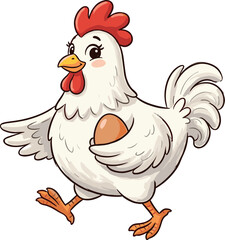 Cartoon Style Illustration of Chicken with Egg for Farm, Poultry, and Organic Food DesignsCartoon Style Illustration of Chicken with Egg for Farm, Poultry, and Organic Food Designs © MDHAFIJUDDIN