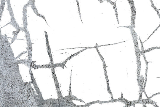 Symmetrical Concrete Crack Pattern Texture with Transparent Background and Rough Cement Lines