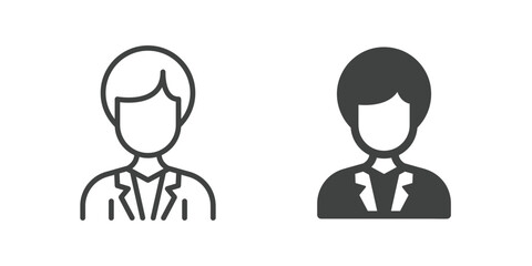 Fototapeta premium Office Worker icon. Line and glyph solid icon