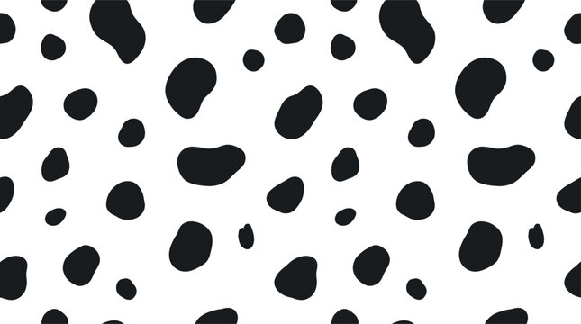 Dalmatian spots pattern, black irregular shapes on gray checkerboard background.