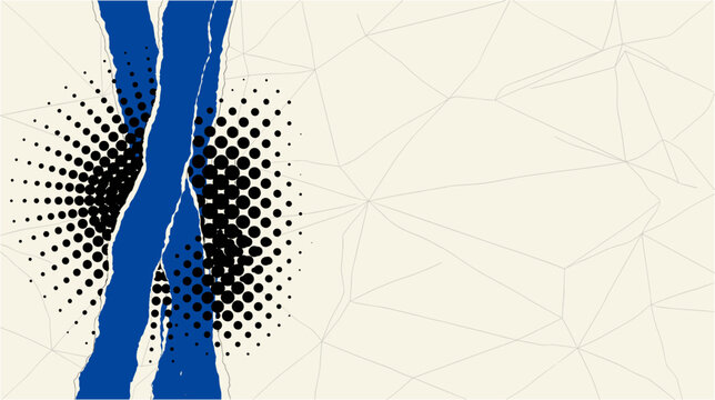 Abstract background with torn paper effect and halftone pattern illustration