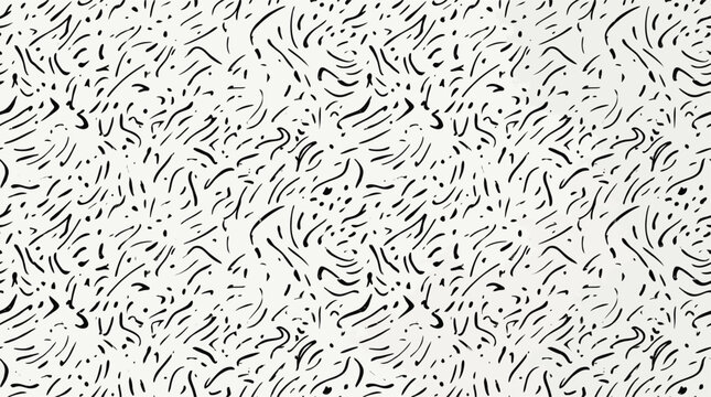 Abstract white background with random black lines and dots texture pattern design element.