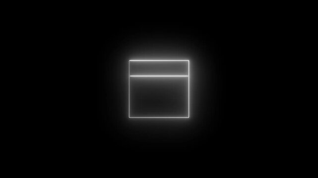 Minimalist white square glowing in dark background, motion blur transition, minimalist square glowing square
