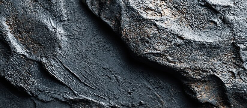 A close-up view of a rough, textured surface with cool gray and earthy brown tones