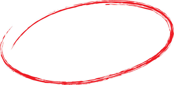red circle mark on transparent background. png simple image for exam, mistake, paper, highlighting etc concept