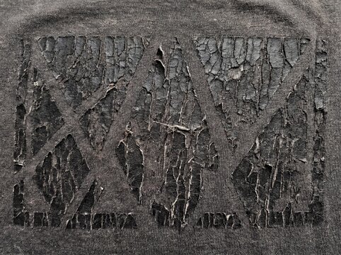 Distressed Plastisol Ink, Grunge Cracked Texture Overlay. For Retro T-shirt designs. Rough Dirty Worn Effect. Vintage Isolated Pattern.