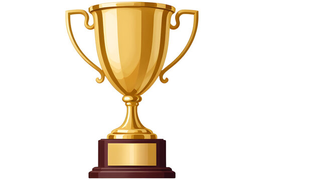 golden trophy cup vector illustration, victory award symbol graphic, champion trophy design, winner achievement clipart, success cup illustration, competition prize vector, luxury gold trophy artwork,