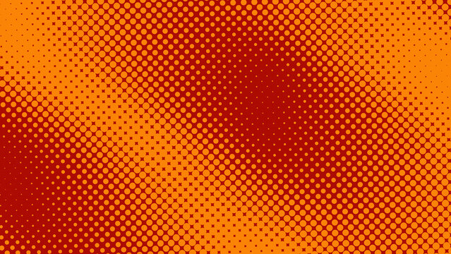 Retro Orange Halftone Dot Background With Red Gradient Comic Pop Art Texture And Vintage Style

