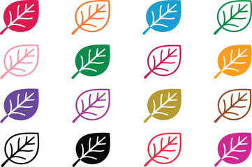 Fototapeta premium Multicolor leaf icons set