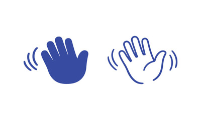 Obraz premium Waving Hand Gesture Vector Icon Set for Greeting and Communication Design