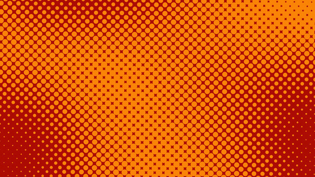 Retro Orange Halftone Dot Background With Red Gradient Comic Pop Art Texture And Vintage Style

