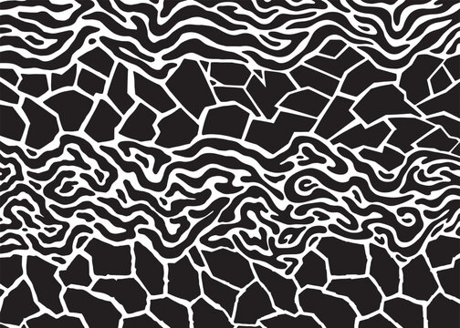 Abstract animal skin mono pattern design. Animal print vector illustration background. Wildlife fur skin design illustration for web, home decor, fashion, surface, graphic design