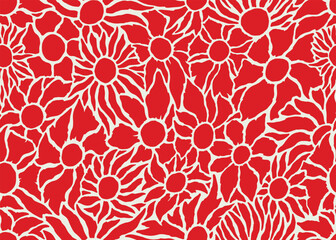 Abstract red floral seamless pattern background. Vector illustration surface pattern © leavector