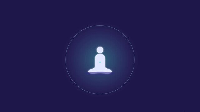 Yoga breathing animation with mindfulness meditation, wellness balance, and healthy, peaceful lifestyle concept visualization design.