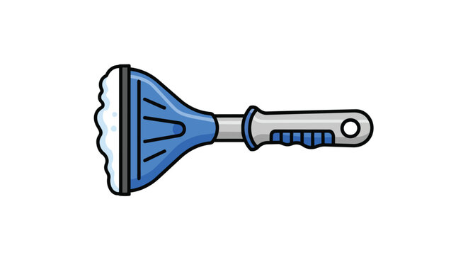 Blue Professional Car Wash Brush with Soap Foam and Ergonomic Handle Illustration for Outdoor Cleaning Maintenance