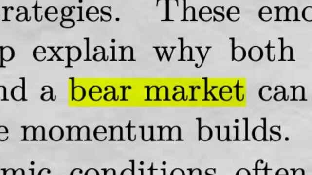 Bear market highlighted in newspaper article text for stock market decline and investing concept