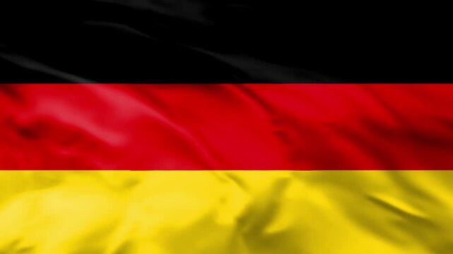 germany national flag waving in wind 4k loopable. realistic german flag animation.