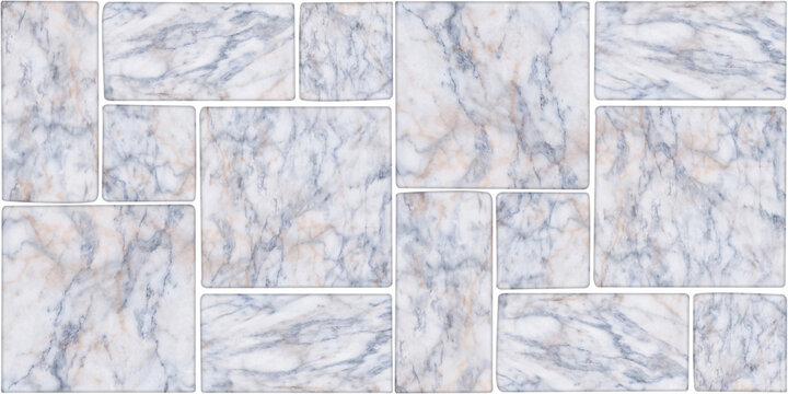 The design showcases a seamless blend of abstract shapes and natural randomness, creating a modern geometric aesthetic for versatile indoor and outdoor surfaces.