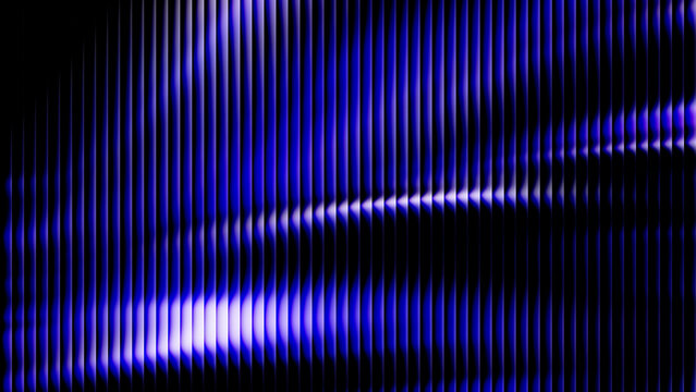 Abstract neon blue vertical light streaks creating a dynamic digital background with glowing energy waves and dark shadows for modern technological graphic design