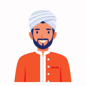 Man Wearing Turban and Traditional Clothing