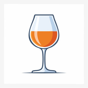 Brandy Snifter Glass with Amber Liquid