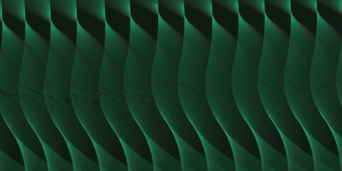 Obraz premium Elegant dark green abstract wave with smooth flowing texture, creating a dynamic sense of depth and mysterious modern movement in a premium vector design