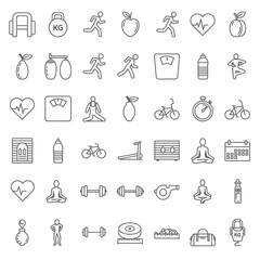 Fototapeta premium Fitness icons for healthy lifestyle.