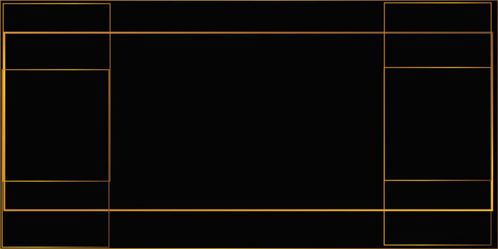 Abstract design with intersecting lines of rose gold color on a black background.