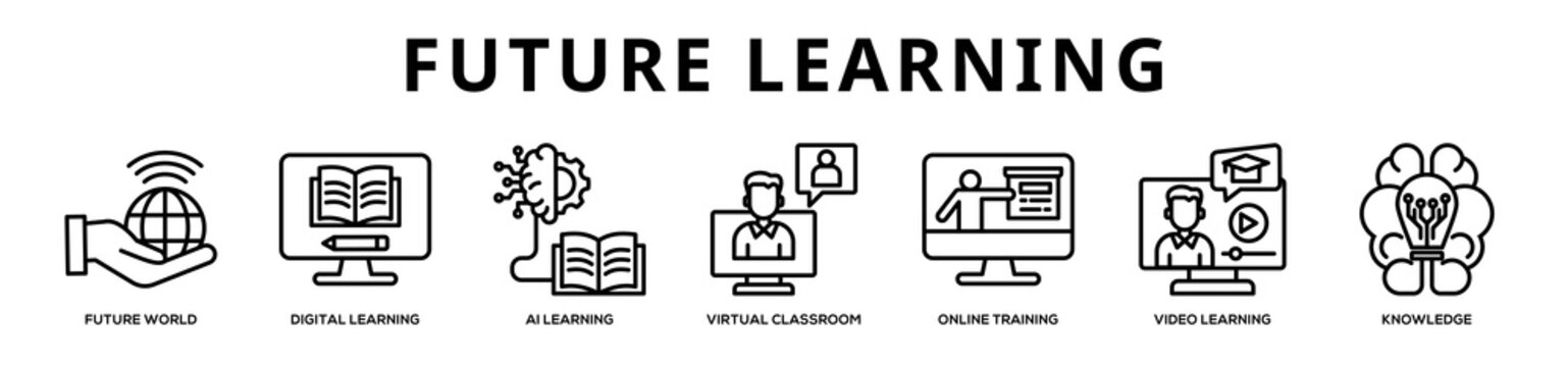 Future Learning web banner icon illustration