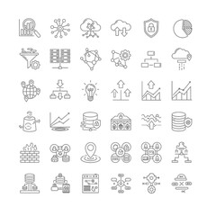Fototapeta premium Collection of business and technology icons.