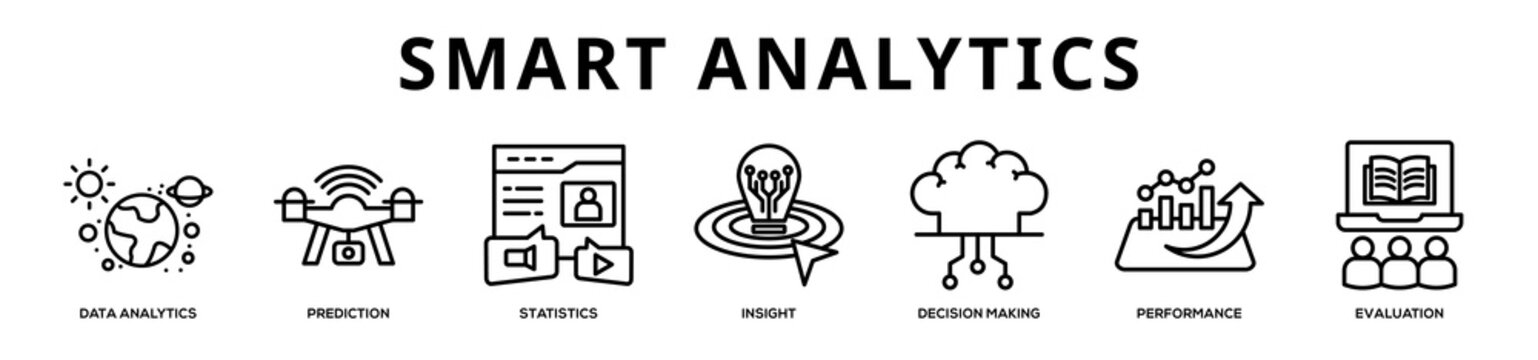 Smart Analytics web banner icon illustration