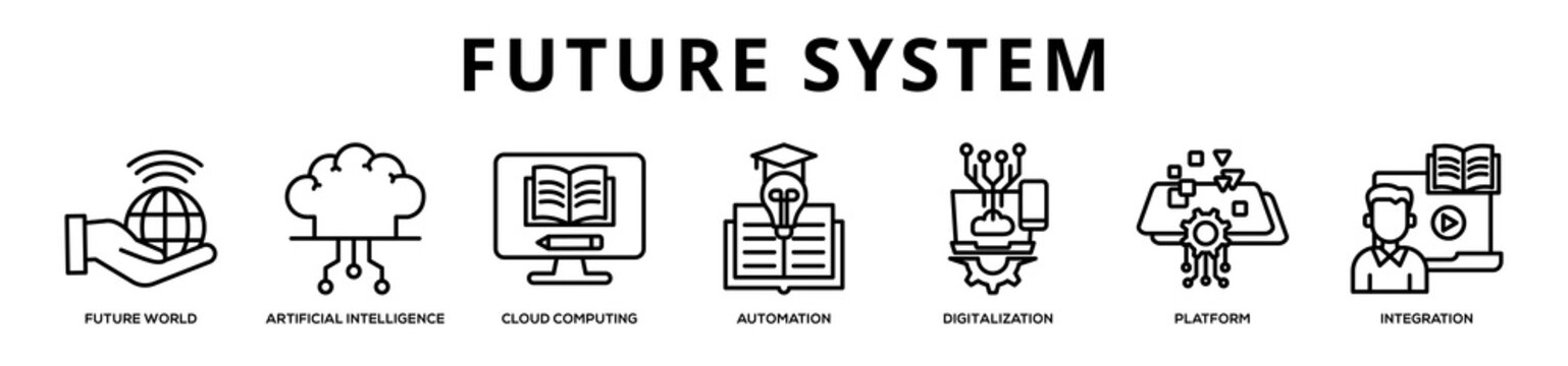 Future System web banner icon illustration